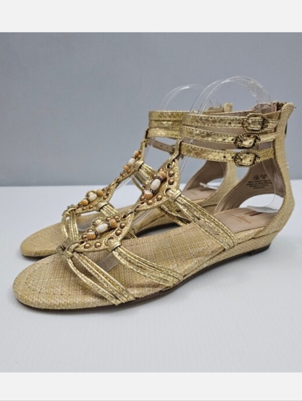 Sam Edelman Gold Beaded Gladiator Sandals